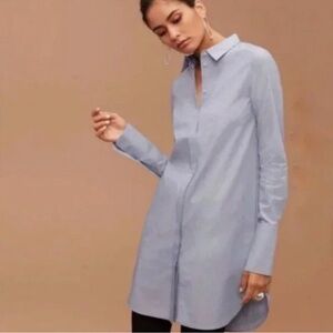 Aritzia Babaton | Carleton Light Blue Long Sleeve Shirt Tunic Dress